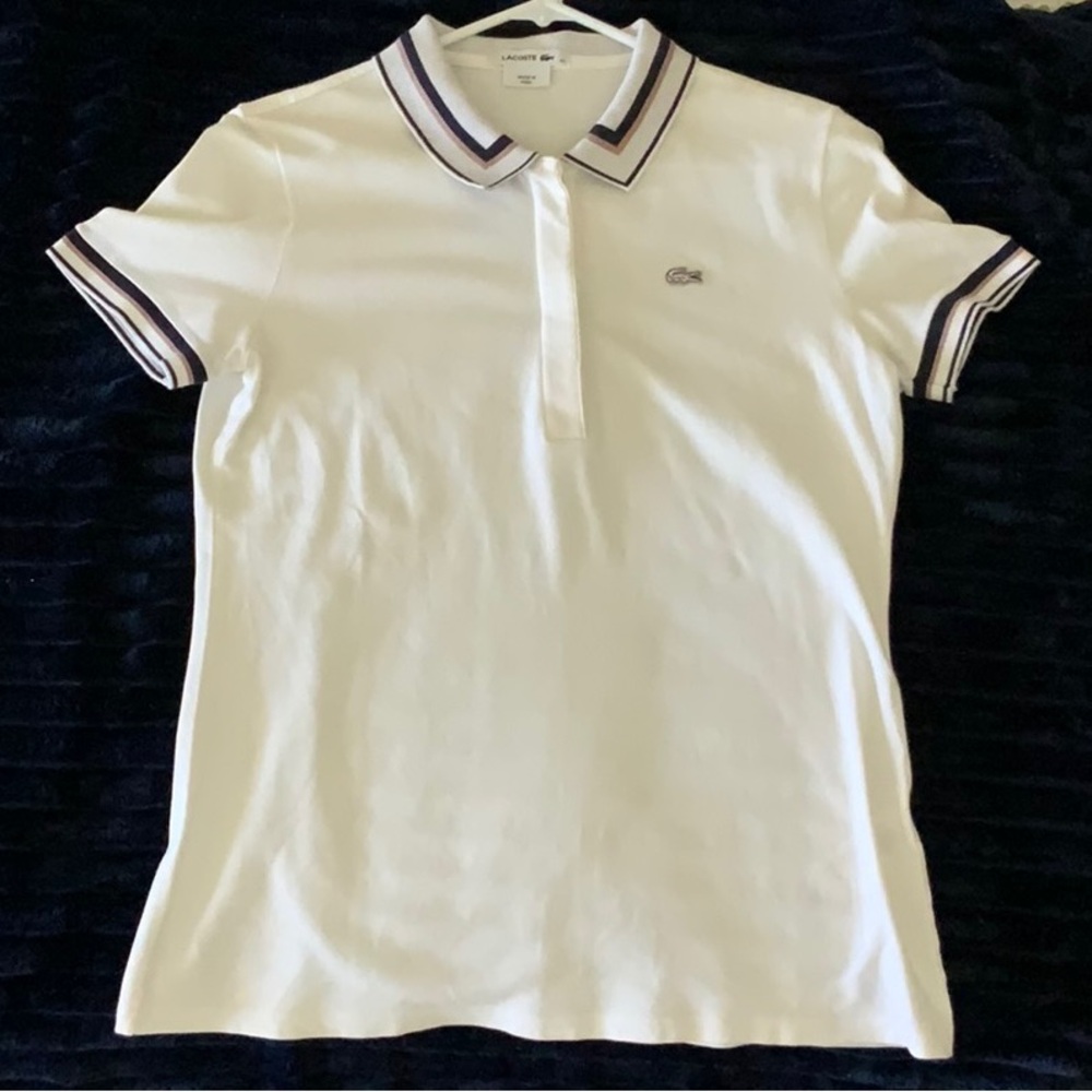 Lacoste White Short Sleeve Polo Shirt